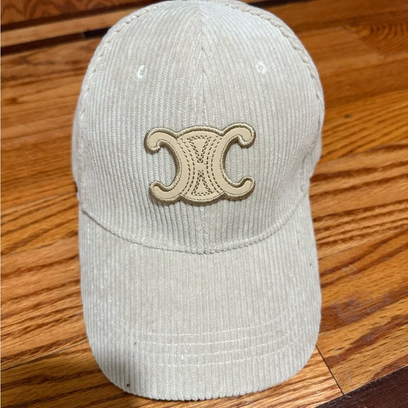 Beige Ribbed Cap with Logo - Picture 2 of 3